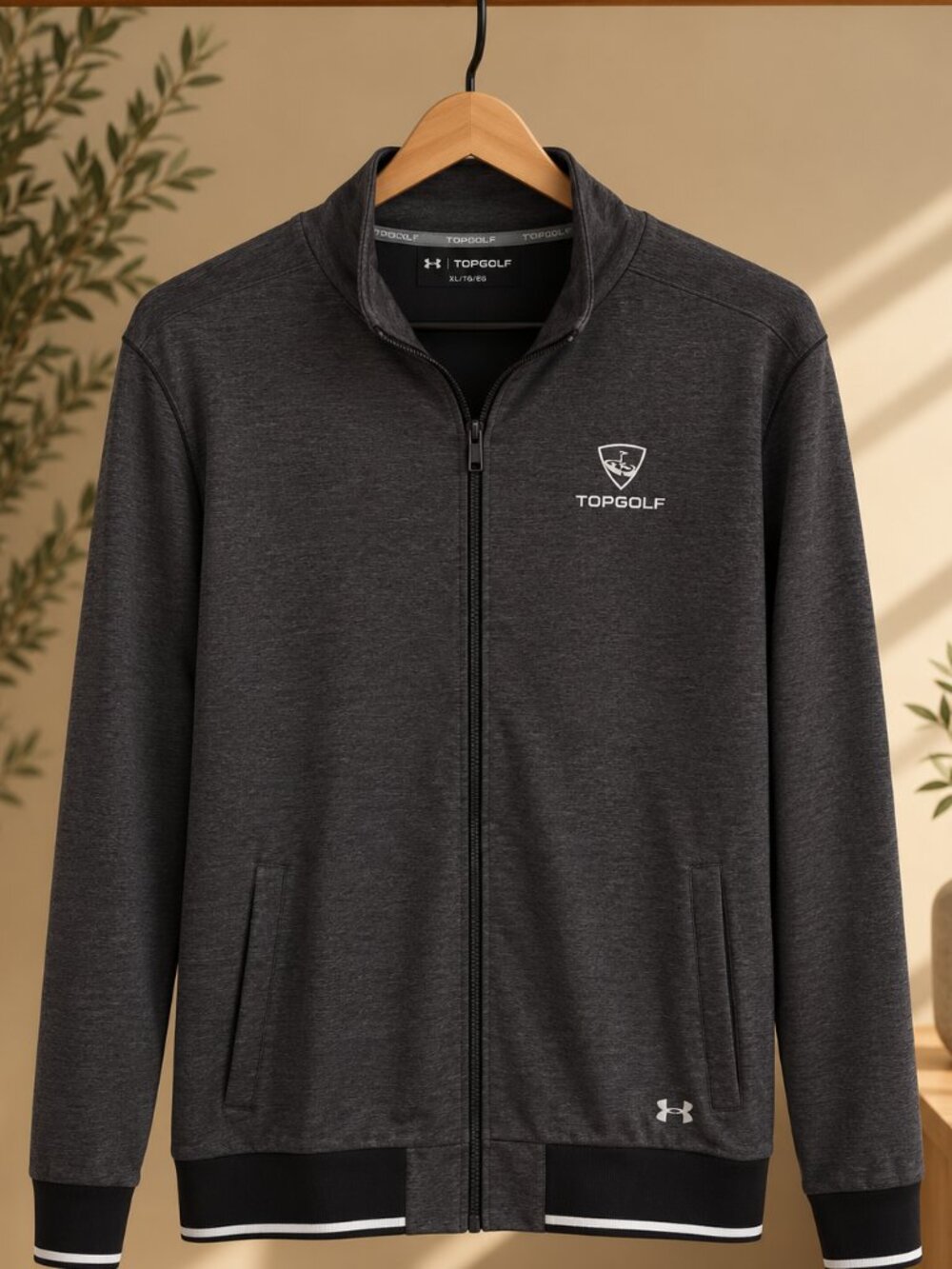 Under Armour Threadborne Topgolf Full Zip Jacket Men's XL Gray EUC
